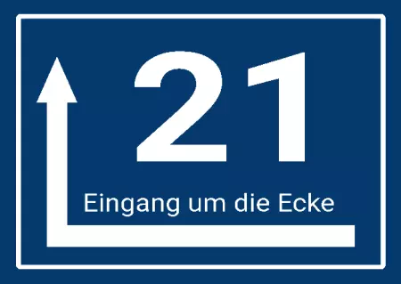 Strassen - Hausnummern 21 Eingang um die Ecke Bild