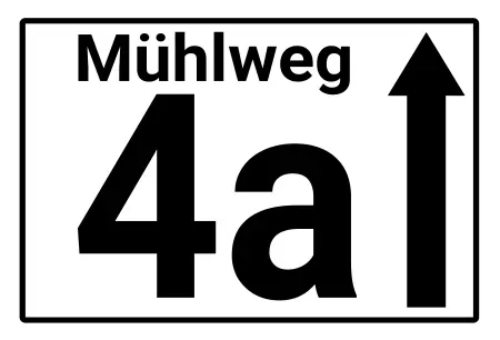 Strassen - Hausnummern Mühlweg 4a Bild
